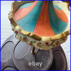 Vintage Musical Carousel Cigarette Holder Rotating Tray Small World Works