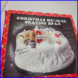 Vintage Musical Ice Skating Bear on Pond Original Box-Works