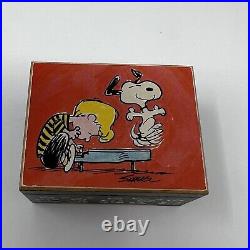 Vintage Peanuts Anri Music Box Charlie Brown Snoopy Italy 1971 Tested