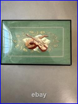 Vintage Porter Music Box Italian Glass Wind Beneath My Wings Mandolin