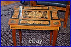 Vintage'RARE' Italian Satinwood Inlaid Marquetry REUGE Music Box Side Table