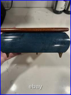 Vintage REUGE Italian Jewelry Music Box Floral Inlaid Wood Plays Misty Works