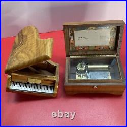 Vintage REUGE MUSIC BOX CH 2/36 Music Box & Baby Grand Box Both Parts As Is