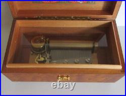 Vintage REUGE MUSIC BOX Sainte-Croix Switzerland 3/50 BURL Wood Excellent