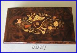 Vintage REUGE SWISS JEWELRY MUSIC BOX, LARA'S THEME Inlaid Wood Made In Italy