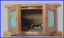 Vintage Rare THORENS AD30 Swiss Music Box, 9 Disc, 2 Stained Glass Doors, Works