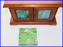 Vintage Rare THORENS AD30 Swiss Music Box, 9 Disc, 2 Stained Glass Doors, Works