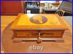 Vintage Reuge 35349 Switzerland Mozart Inlaid Portrait Music Box 72/3