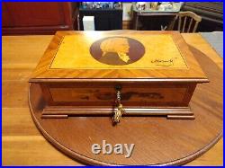 Vintage Reuge 35349 Switzerland Mozart Inlaid Portrait Music Box 72/3