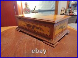 Vintage Reuge 35349 Switzerland Mozart Inlaid Portrait Music Box 72/3