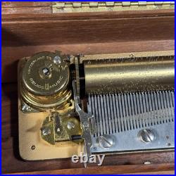 Vintage Reuge 50-Note Music Box, Mozart/Bach, Working, Damaged Box Vintage Reuge 50-Note Music Box, Mozart/Bach, Working, Damaged Box