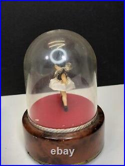 Vintage Reuge Au Clair De La Luna Dancing Ballerina Music Box Dome Tested