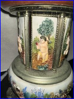 Vintage Reuge Capodimonte Italy Cherub Music Carousel Cigarette/Lipstick Holder