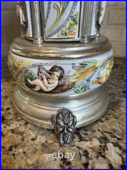 Vintage Reuge Capodimonte Porcelain Musical Lipstick Carousel/Holder, Functional Vintage Reuge Capodimonte Porcelain Musical Lipstick Carousel/Holder, Functional