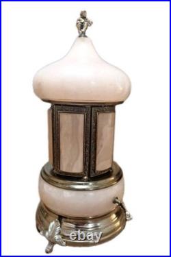 Vintage Reuge Carosell Iipatick Holder Music Box. Alabaster Gold Made In Italy