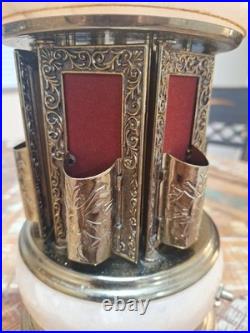 Vintage Reuge Carosell Iipatick Holder Music Box. Alabaster Gold Made In Italy