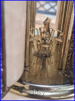 Vintage Reuge Carosell Iipatick Holder Music Box. Alabaster Gold Made In Italy
