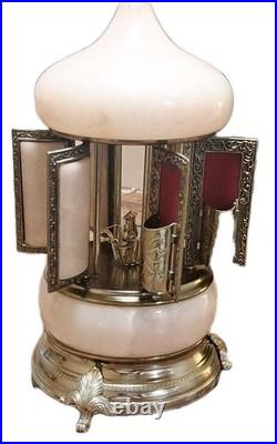 Vintage Reuge Carosell Iipatick Holder Music Box. Alabaster Gold Made In Italy