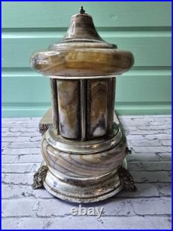 Vintage Reuge Carousel Lipstic Cigarette Style Marble Music Box Italy