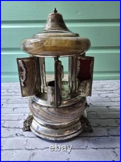 Vintage Reuge Carousel Lipstic Cigarette Style Marble Music Box Italy
