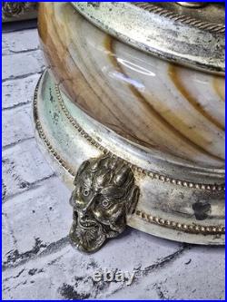 Vintage Reuge Carousel Lipstic Cigarette Style Marble Music Box Italy
