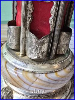 Vintage Reuge Carousel Lipstic Cigarette Style Marble Music Box Italy