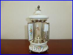 Vintage Reuge Cigarette / Lipstick Holder White Enamel Ballerina Musical Box