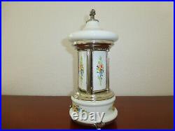 Vintage Reuge Cigarette / Lipstick Holder White Enamel Ballerina Musical Box