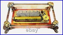 Vintage Reuge Crystal Clear Music Box 72 Note Beethoven 3 Parts Switzerland