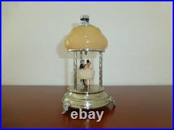 Vintage Reuge Dancing Ballerina Music Box Automaton With Lighter (watch Video)