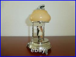 Vintage Reuge Dancing Ballerina Music Box Automaton With Lighter (watch Video)
