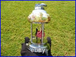 Vintage Reuge Dancing Ballerina Music Box Automaton With Lighter (watch Video)
