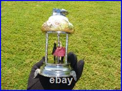 Vintage Reuge Dancing Ballerina Music Box Automaton With Lighter (watch Video)