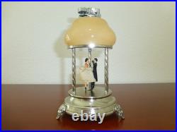 Vintage Reuge Dancing Ballerina Music Box Automaton With Lighter (watch Video)
