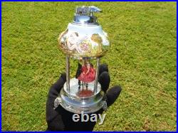 Vintage Reuge Dancing Ballerina Music Box Automaton With Lighter (watch Video)