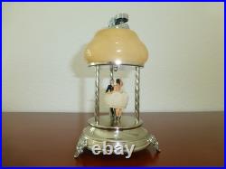 Vintage Reuge Dancing Ballerina Music Box Automaton With Lighter (watch Video)