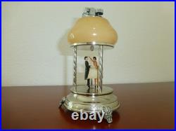 Vintage Reuge Dancing Ballerina Music Box Automaton With Lighter (watch Video)