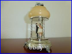 Vintage Reuge Dancing Ballerina Music Box Automaton With Lighter (watch Video)