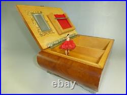 Vintage Reuge Dancing Ballerina Music Jewelry Box Restored (watch The Video)