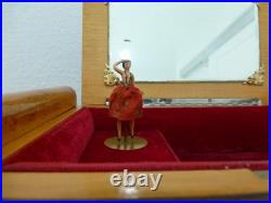 Vintage Reuge Dancing Ballerina Music Jewelry Box Wondeful Working (watch Video)