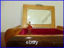Vintage Reuge Dancing Ballerina Music Jewelry Box Wondeful Working (watch Video)
