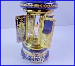Vintage Reuge Dencing Ballerina Music Box Carousel Holder Porcelain Case