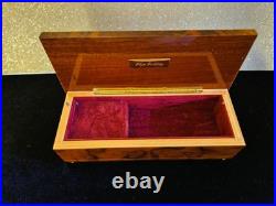 Vintage Reuge Inlay Wood Music/ Jewelry Box-Swiss Works/ Made in Italy/ Imagine