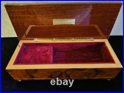 Vintage Reuge Inlay Wood Music/ Jewelry Box-Swiss Works/ Made in Italy/ Imagine