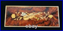 Vintage Reuge Inlay Wood Music/ Jewelry Box-Swiss Works/ Made in Italy/ Imagine