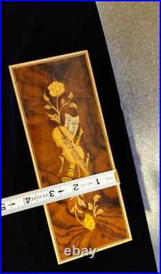 Vintage Reuge Inlay Wood Music/ Jewelry Box-Swiss Works/ Made in Italy/ Imagine