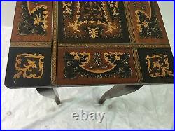 Vintage Reuge Jewelry Table with built in Music Box and Inlaid Marquetry