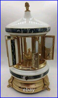 Vintage Reuge Lipstick Cigarette Music Box Carousel Made In Italy READ