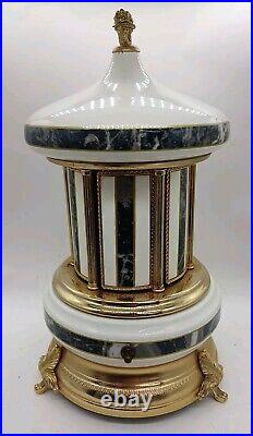 Vintage Reuge Lipstick Cigarette Music Box Carousel Made In Italy READ