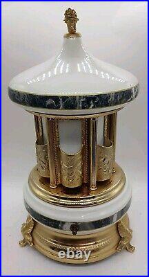 Vintage Reuge Lipstick Cigarette Music Box Carousel Made In Italy READ